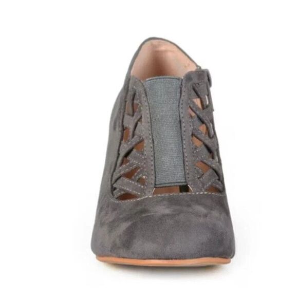 Journee Collection Women's Piper Cagey Upper Round Toe Dress Booties - Grey, 9M - Picture 3 of 4